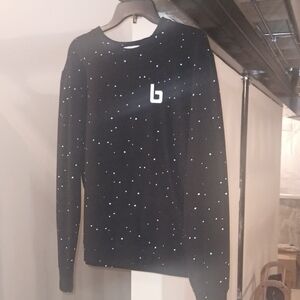 Black Speckled Sweatshirt with Logo